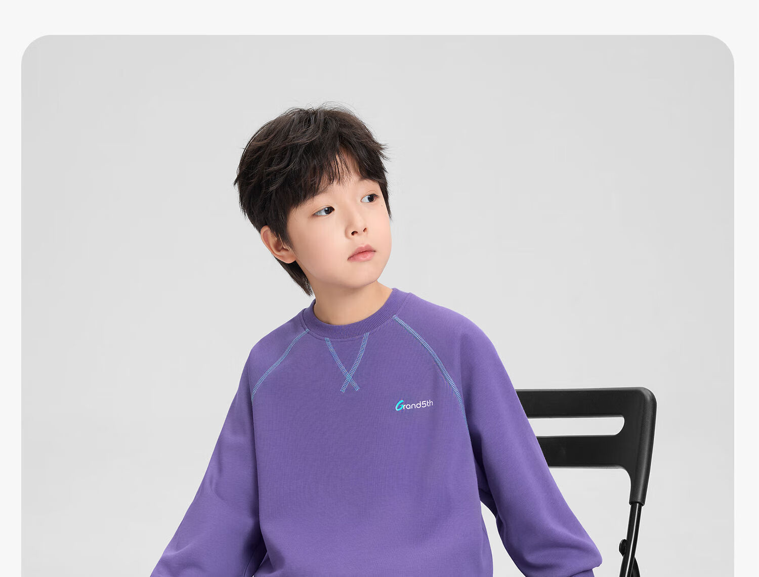 Zuo Xi Kids Boys Sweatshirt 2026 New Spring Children's Letter Graffiti Sports Top Light Gray 165 19